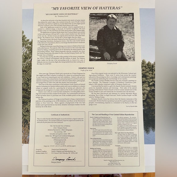 Unframed Dempsey Essick painting print - Picture 4 of 4